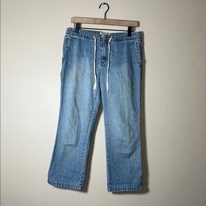 Old Navy At Waist Blue Jeans With Drawstrings Women's Size 4 Waist 32